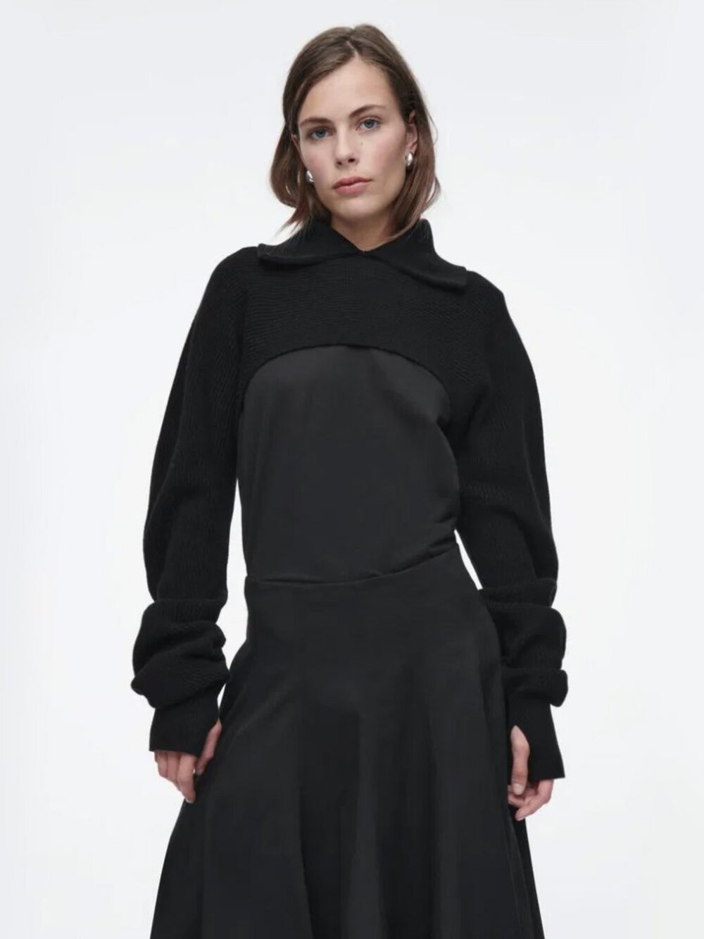 COS Cropped Shrug in Black, size XS/S